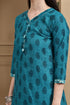 Teal Green Cotton Blend Printed Ready to Wear Patiala Salwar Suit