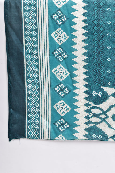 Teal Green Cotton Blend Printed Ready to Wear Patiala Salwar Suit