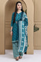 Teal Green Cotton Blend Printed Ready to Wear Patiala Salwar Suit