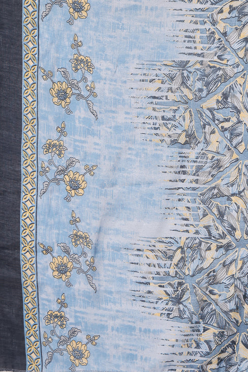 Navy Blue Cotton Blend Printed Ready to Wear Patiala Salwar Suit