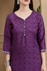 Purple Cotton Blend Printed Ready to Wear Patiala Salwar Suit