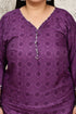 Purple Cotton Blend Printed Plus Size Ready to Wear Patiala Salwar Suit