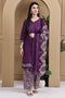 Purple Cotton Blend Printed Ready to Wear Patiala Salwar Suit