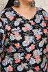 Black Cotton Blend Printed Plus Size Ready to Wear Patiala Salwar Suit