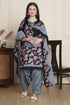 Black Cotton Blend Printed Ready to Wear Patiala Salwar Suit