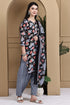 Black Cotton Blend Printed Ready to Wear Patiala Salwar Suit
