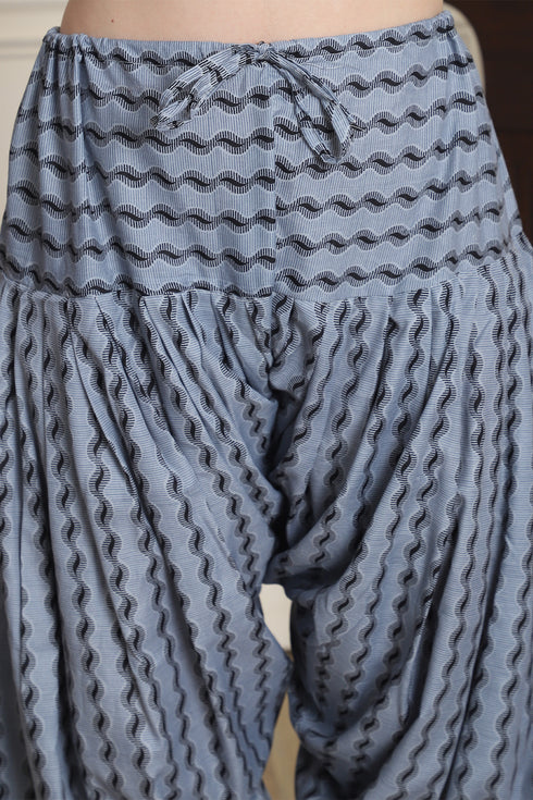 Black Cotton Blend Printed Ready to Wear Patiala Salwar Suit