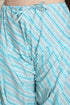 Turquoise & White Cotton Blend Printed Ready to Wear Patiala Salwar Suit