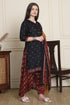 Black Cotton Blend Printed Ready to Wear Patiala Salwar Suit