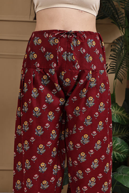 Black Cotton Blend Printed Ready to Wear Patiala Salwar Suit