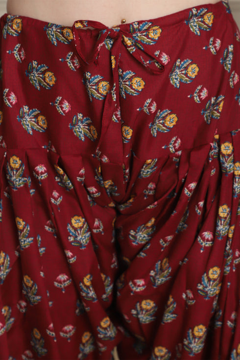 Black Cotton Blend Printed Ready to Wear Patiala Salwar Suit