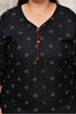 Black Cotton Blend Printed Plus Size Ready to Wear Patiala Salwar Suit