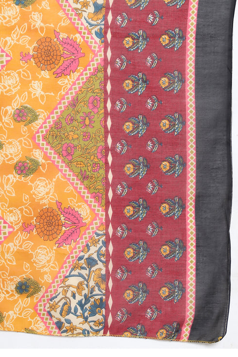 Black Cotton Blend Printed Ready to Wear Patiala Salwar Suit