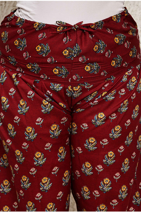 Black Cotton Blend Printed Plus Size Ready to Wear Patiala Salwar Suit