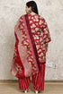 Red Cotton Blend Printed Plus Size Ready to Wear Patiala Salwar Suit