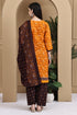 Orange Cotton Blend Printed Ready to Wear Patiala Salwar Suit