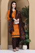 Orange Cotton Blend Printed Ready to Wear Patiala Salwar Suit