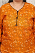 Orange Cotton Blend Printed Plus Size Ready to Wear Patiala Salwar Suit