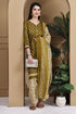 Green Cotton Blend Printed Ready to Wear Patiala Salwar Suit