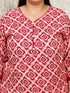 Beige & Pink Cotton Blend Printed Plus Size Ready to Wear Patiala Salwar Suit