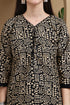 Beige & Black Cotton Blend Printed Ready to Wear Patiala Salwar Suit
