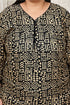 Beige & Black Cotton Blend Printed Plus Size Ready to Wear Patiala Salwar Suit