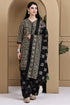 Beige & Black Cotton Blend Printed Ready to Wear Patiala Salwar Suit