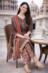 Taupe Cotton Blend Printed Ready to Wear Patiala Salwar Suit