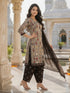 White Cotton Blend Printed Ready to Wear Patiala Salwar Suit