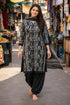 Black & Grey Cotton Blend Printed Ready to Wear Patiala Salwar Suit