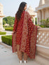 Maroon Cotton Blend Printed Ready to Wear Patiala Salwar Suit