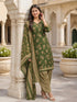 Mahendi Green Cotton Blend Printed Ready to Wear Patiala Salwar Suit