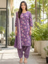 Lavender Cotton Blend Printed Ready to Wear Patiala Salwar Suit