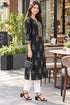 Black Pure Cotton Ikat Printed Kurta For Women