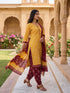 Yellow Cotton Blend Printed Ready to Wear Patiala Salwar Suit