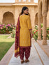 Yellow Cotton Blend Printed Ready to Wear Patiala Salwar Suit