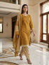 Mustard Cotton Blend Printed Ready to Wear Patiala Salwar Suit