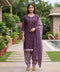 Purple Cotton Blend Printed Ready to Wear Patiala Salwar Suit