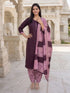 Wine Cotton Blend Floral Printed Ready to Wear Patiala Salwar Suit