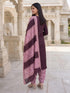 Wine Cotton Blend Floral Printed Ready to Wear Patiala Salwar Suit