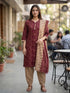 Maroon Cotton Blend Floral Printed Ready to Wear Patiala Salwar Suit