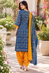 Teal Cotton Blend Printed Ready to Wear Patiala Salwar Suit