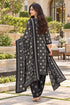 Black Cotton Blend Printed Ready to Wear Patiala Salwar Suit