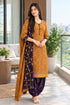 Mustard Cotton Blend Printed Ready to Wear Patiala Salwar Suit
