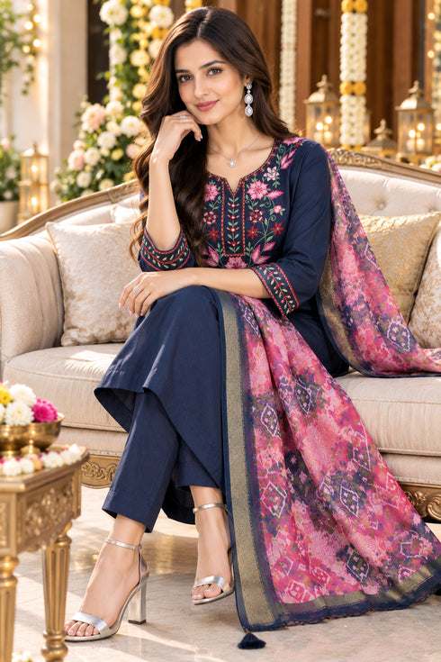 Rajnandini-Women's-Mul-Chanderi-with-Inner-Resham-Thread-Embroidered-Straight-Kurta-&-Pant-With-Dupatta-ST325NB0826