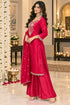 Pink Silk Blend with Inner Embroidered Beads Work Straight Kurta & Pant With Dupatta