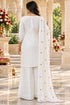 White Silk Blend with Inner Embroidered Straight Kurta & Palazzo With Dupatta