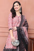 Mauve Cotton Blend Printed Ready to Wear Patiala Salwar Suit