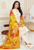 Off White Chanderi Silk Embroidered Salwar Suit Material