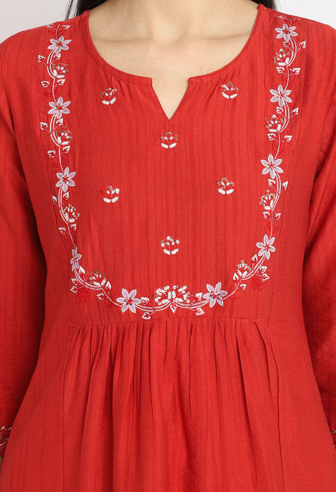 Rayon Viscous Embroidered Kurti